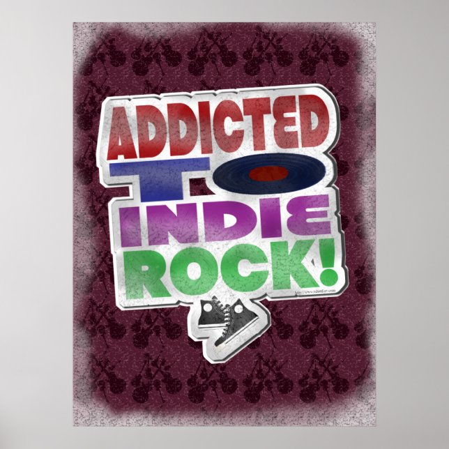 Indie Rock Addict Epic Fun Music Slogan Poster (Vorne)