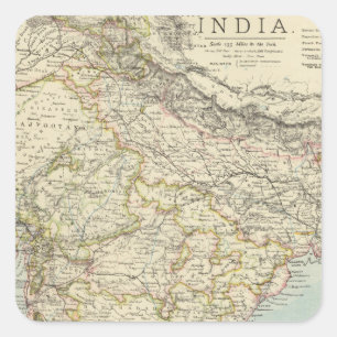 Indien 5 quadratischer aufkleber