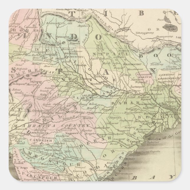 Indien 9 quadratischer aufkleber (Vorderseite)