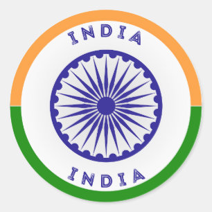 Indien Ashoka Chakra Circle Shape Runder Aufkleber