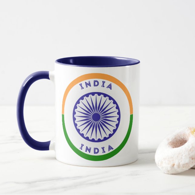 Indien Ashoka Chakra Circle Shape Tasse (Mit Donut)