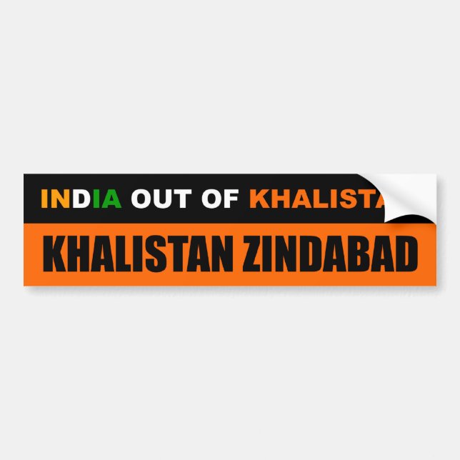 Indien aus Khalistan heraus Autoaufkleber (Vorne)