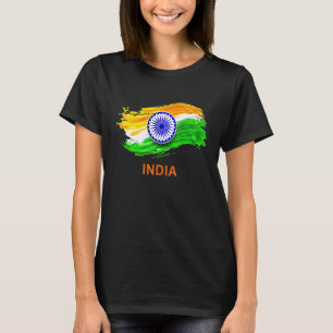 Indien Bharat Indische winkende Flagge T-Shirt