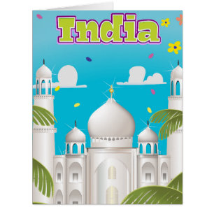 Indien Cartoon Reise Druck.