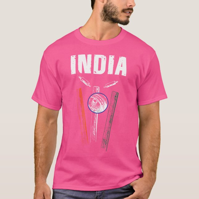 Indien Cricke for Indian Cricket Fans T-Shirt (Vorderseite)