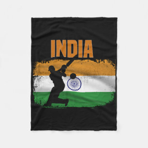 Indien Cricket Anhänger Indische Cricket Fans Indi Fleecedecke