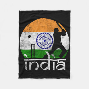 Indien Cricket Indische Flagge Cricketspieler Männ Fleecedecke
