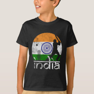 Indien Cricket Indische Flagge Cricketspieler Männ T-Shirt