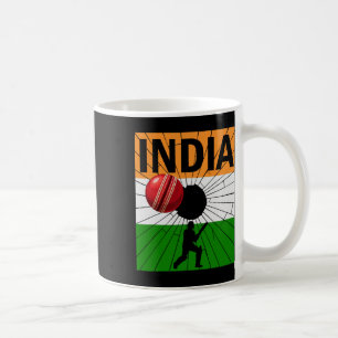 Indien Cricket Mit Indischer Flagge Pinselstrich A Kaffeetasse