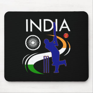 Indien Cricket Mit Indischer Flagge Pinselstrich A Mousepad