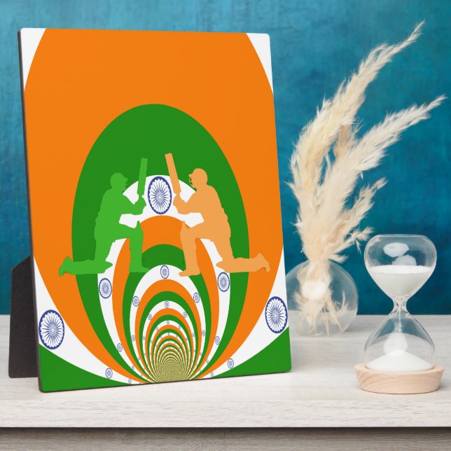 Indien Cricket Spirit: Abstraktes Design Fotoplatte (Seite)