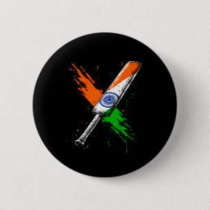 Indien Cricket T Cricket Krieger Britische Flagge  Button