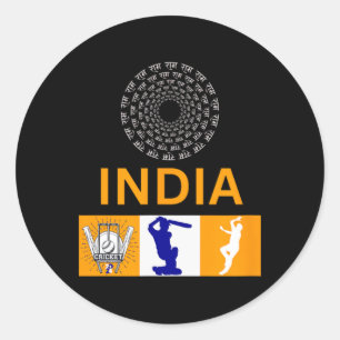 Indien Cricket Trikot Indien Cricket In Den USA Runder Aufkleber