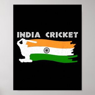 Indien Cricket Trikot mit indischer Flagge als Ges Poster