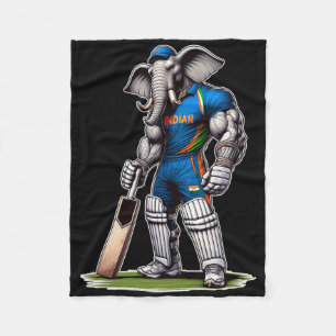 Indien Elefant Cricket Spieler Cricketer Fleecedecke