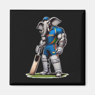 Indien Elefant Cricket Spieler Cricketer Magnet