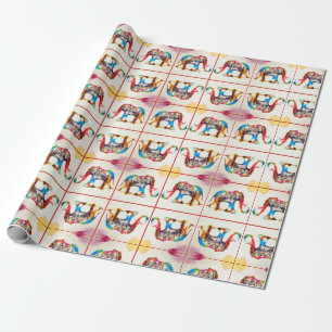Indien Elefant Vintage Reise Liebe Wasserfarbe Geschenkpapier