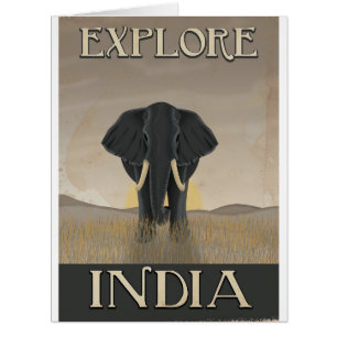 Indien Elefant vintage Reiseplakat