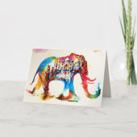 Indien Elephant Vintage Travel Liebe Wassercolor