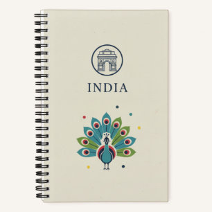 Indien-Erbe & Pfauenfeder-Fotoarchiv Notizbuch