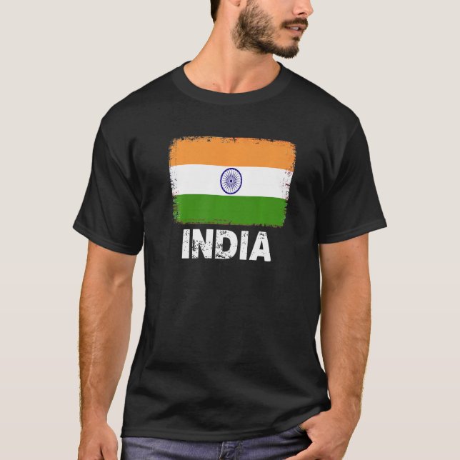 Indien Fahne Unterstützung indischer Menschen Frau T-Shirt (Vorderseite)