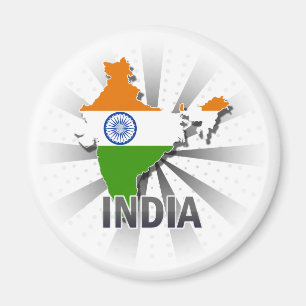 Indien Flag Map 2.0 Magnet