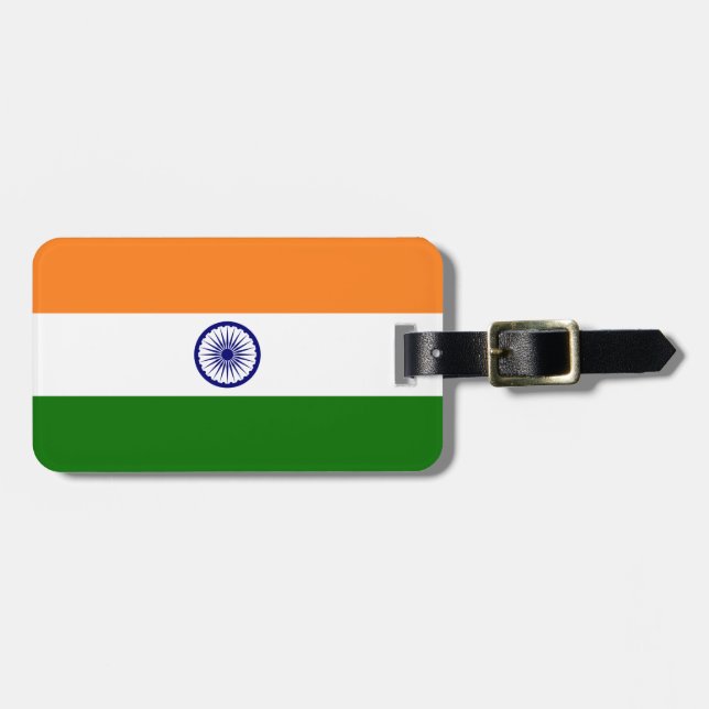 Indien-Flagge Gepäckanhänger (Vorderseite horizontal)
