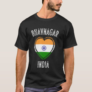 Indien-Flagge Herz Bhavnagar Stadt T-Shirt