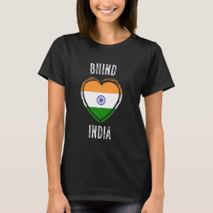 Indien-Flagge Herz Bhind Stadt T-Shirt