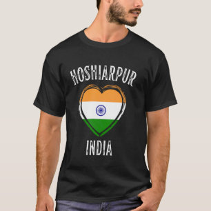 Indien-Flagge Herz Hoshiarpur Stadt T-Shirt