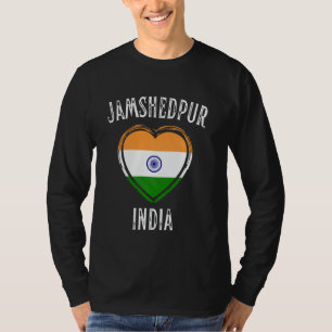 Indien-Flagge Herz Jamshedpur Stadt T-Shirt