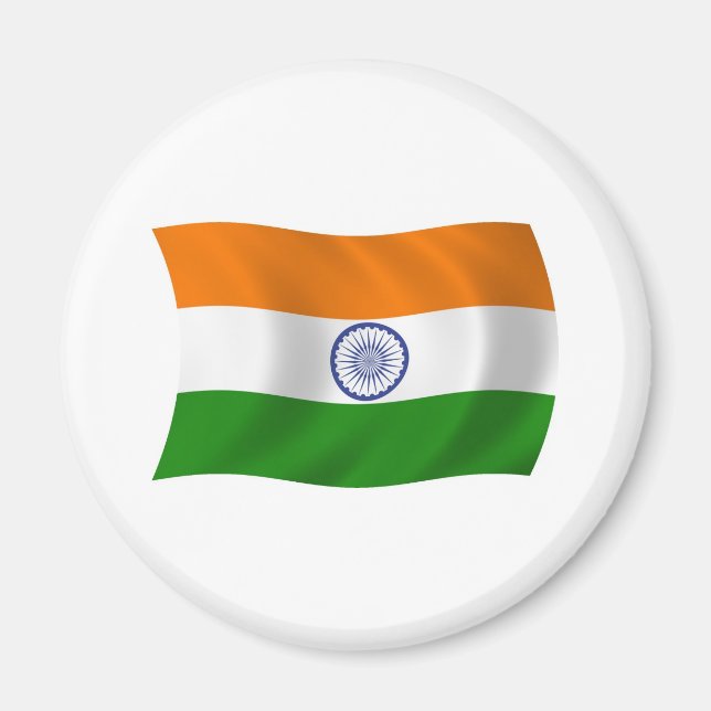 Indien Flagge Magnet (Vorne)