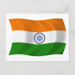 Indien Flagge Postkarte