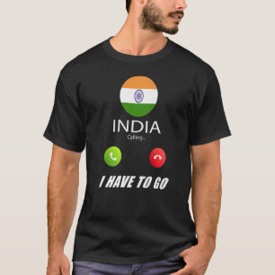 Indien-Flagge Souvenir Indien ruft an T-Shirt