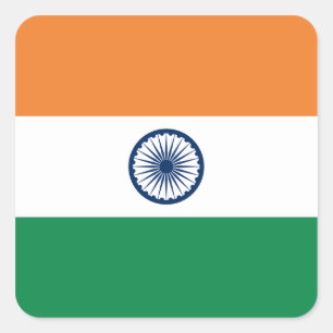 Indien-Flaggen-Aufkleber Quadratischer Aufkleber