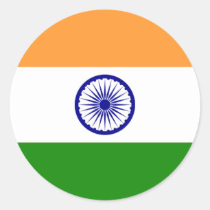 Indien-Flaggen-Aufkleber Runder Aufkleber
