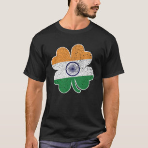 Indien Flaggen Kleeblatt Vier Leaf C St Patrick's T-Shirt