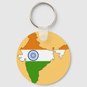 Indien-Flaggenkarte Schlüsselanhänger