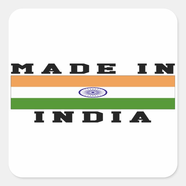 Indien in Designs Quadratischer Aufkleber (Vorderseite)