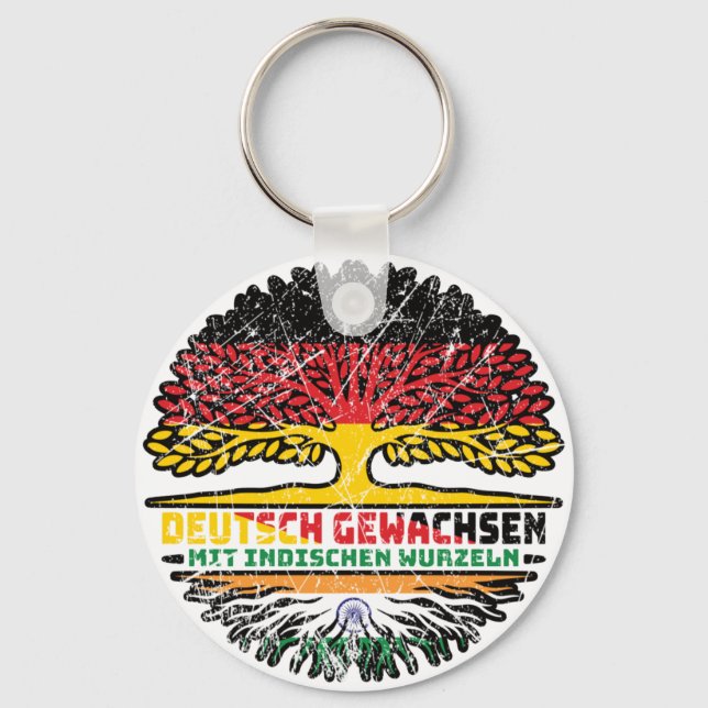 Indien Indisch Deutsch Deutschland Baum Wurzel Schlüsselanhänger (Vorderseite)