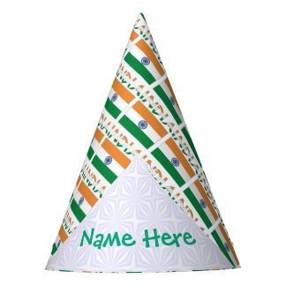 Indien Indische Flagge Grün Kachel Persönlicher Na Partyhütchen