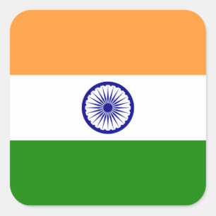 Indien/indische Flagge Quadratischer Aufkleber