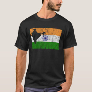 Indien - Indische Flagge Silhouette Reisen I T-Shirt