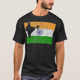 Indien - Indische Flagge Silhouette Reisen I T-Shirt