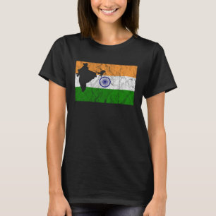Indien - Indische Flagge Silhouette Reisen I T-Shirt