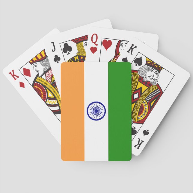Indien; indische Flagge Spielkarten (Rückseite)