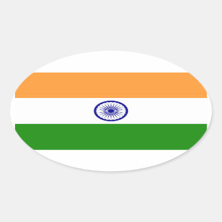 Indien - Indische Nationalflagge Ovaler Aufkleber