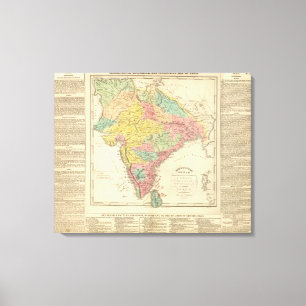 Indien-Kämpfe und Seiges Chonology Karte Leinwanddruck