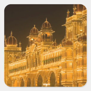 INDIEN, Karnataka, Mysore: Majaraja-Palast (b. 2 Quadratischer Aufkleber