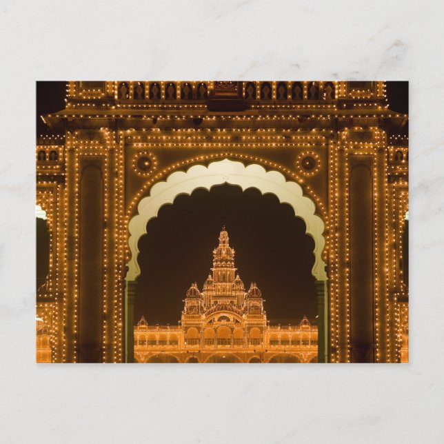 INDIEN, Karnataka, Mysore: Majaraja-Palast (b. 3 Postkarte (Vorderseite)